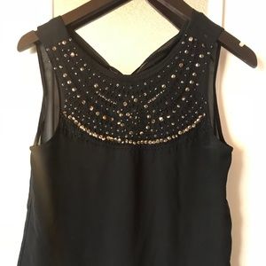 Zara black and gold sequins sleeveless shirt
